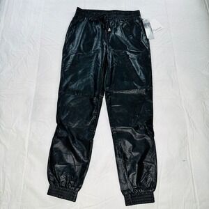 89th AND MADISON BLACK PANTS FAUX LEATHER SMALL JOGGER NEW WITH‎ TAGS